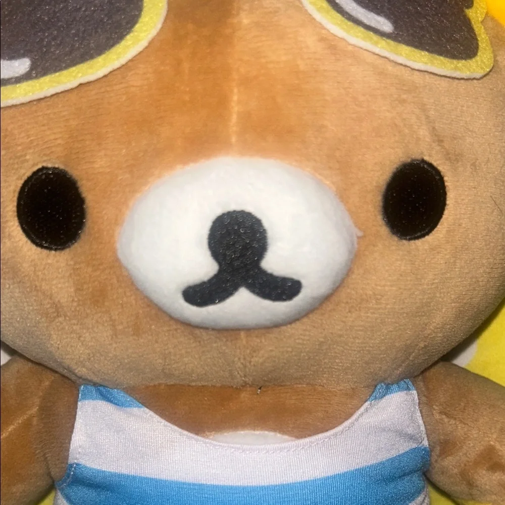 Brown and Yellow Bear Plush Pillow